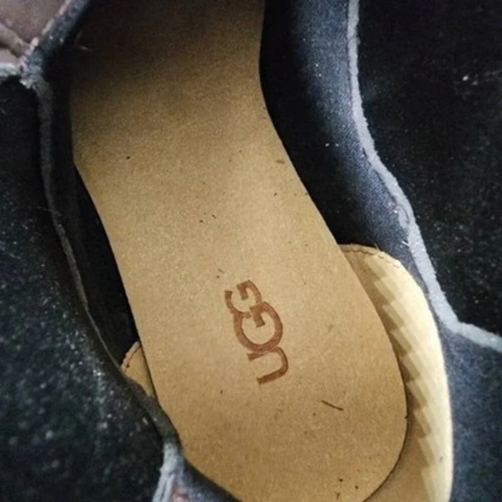 UGG Biltmore Chelsea Boots Men's 7.5 Dark Chocolate Logo Detail Slip On